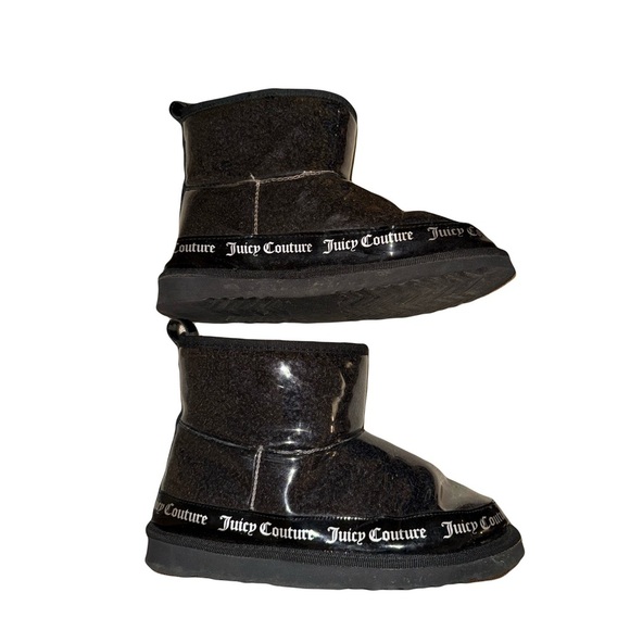 Juicy Couture Klash Bootie in Black and Clear Size 7 **Small Crack in Left Boot - Picture 4 of 8